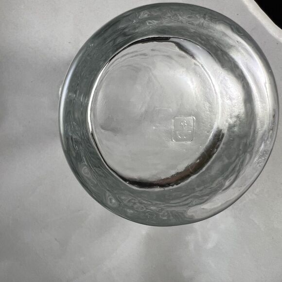 Set Of 2 Vintage Anchor Hocking Dimpled Heart Scalloped Edge Clear Glass Vase - Picture 3 of 13